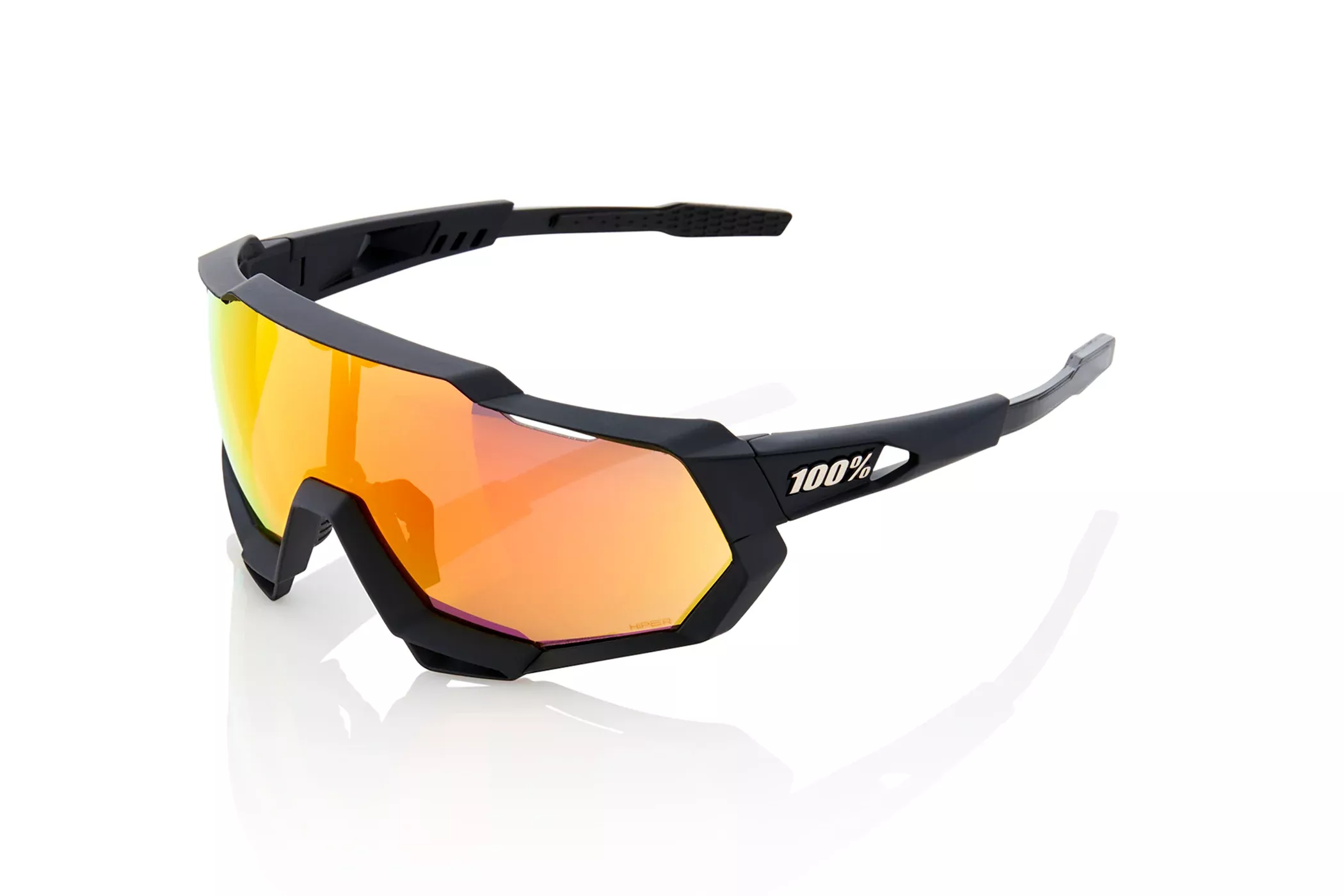 100% SPEEDTRAP Sunglasses Soft Tact Black