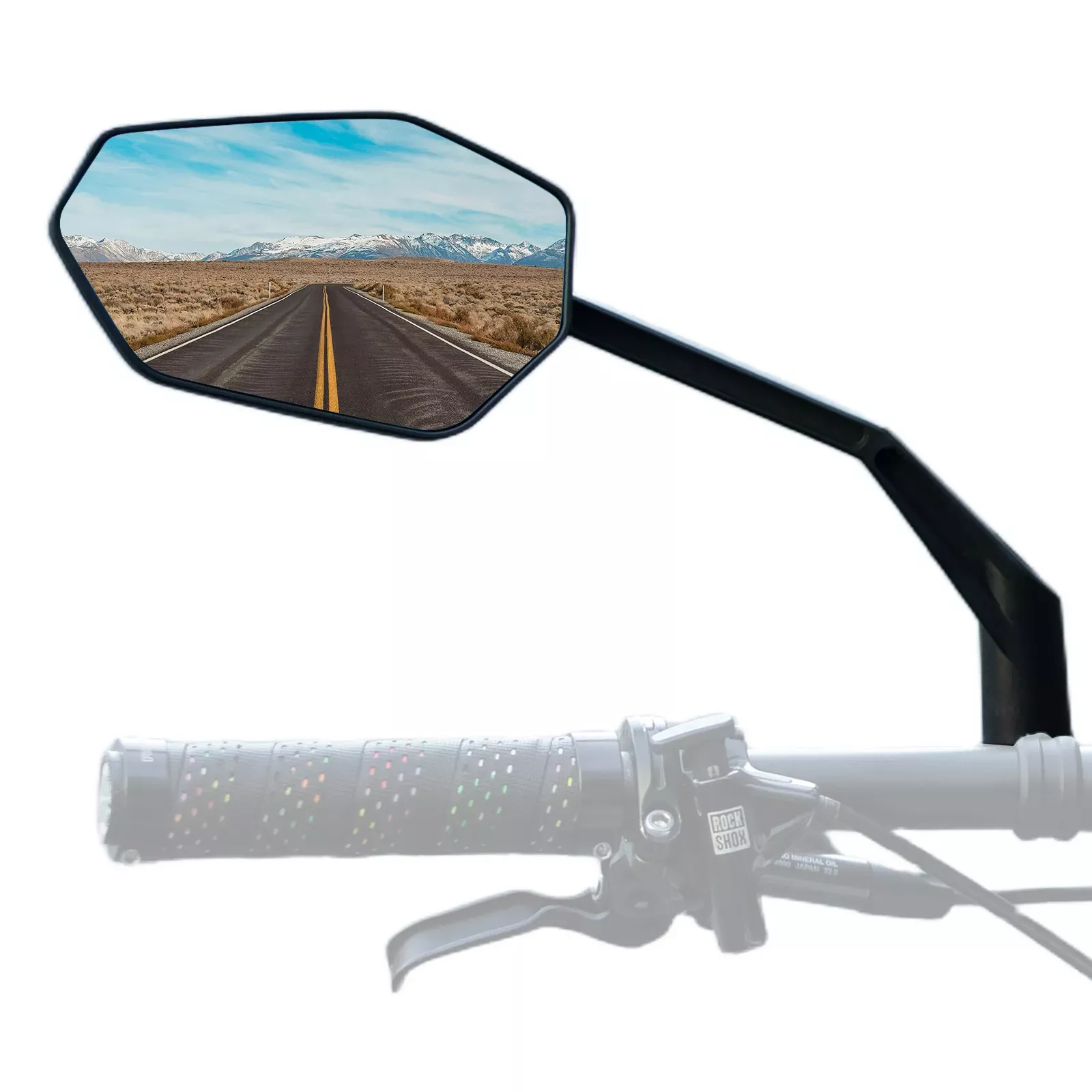 Carbon Fibre Bike Rear View Mirror Anti-Glare Rotating Mount