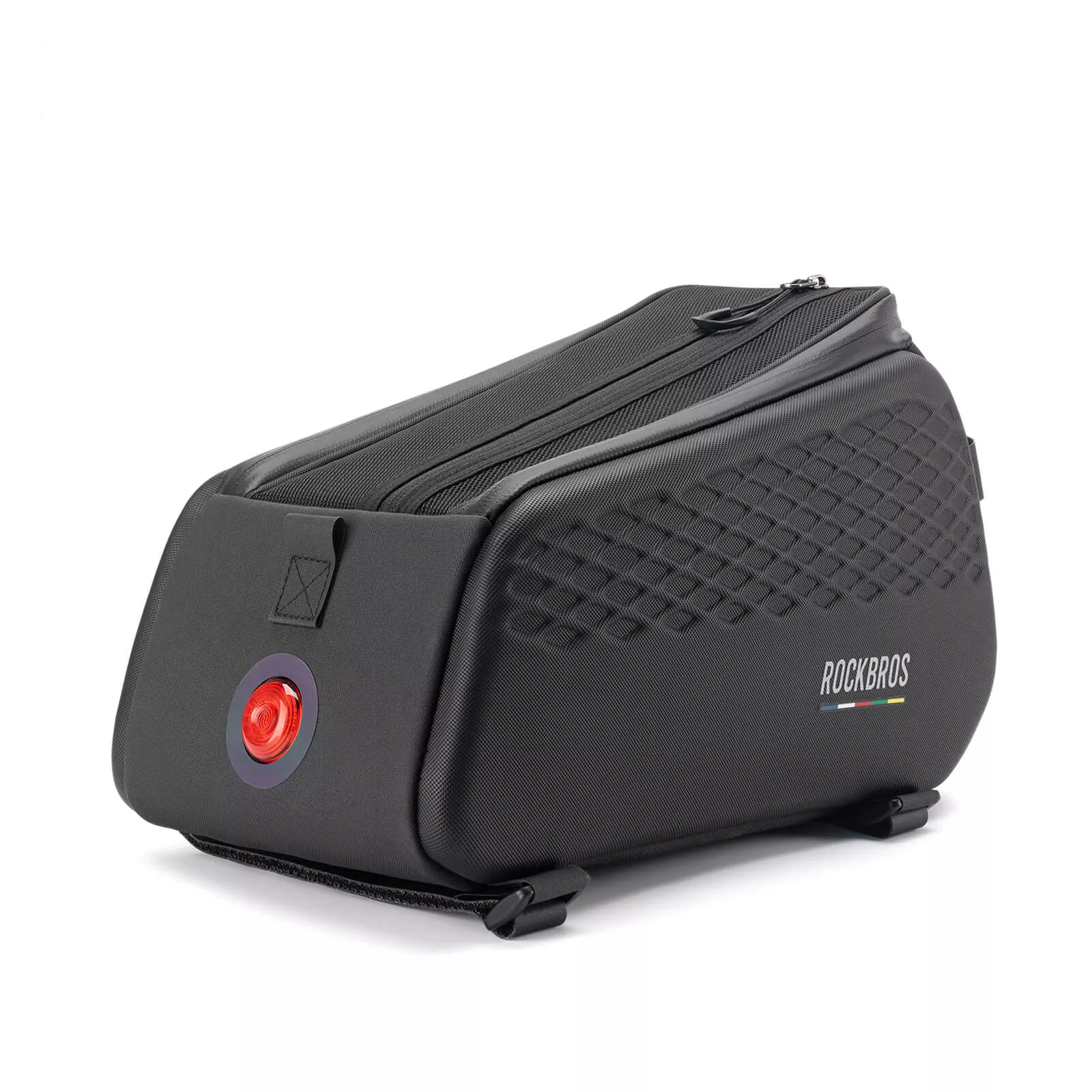 Durable 3-Digit Lock Bicycle Rear Rack Bag with LED Taillight 7L