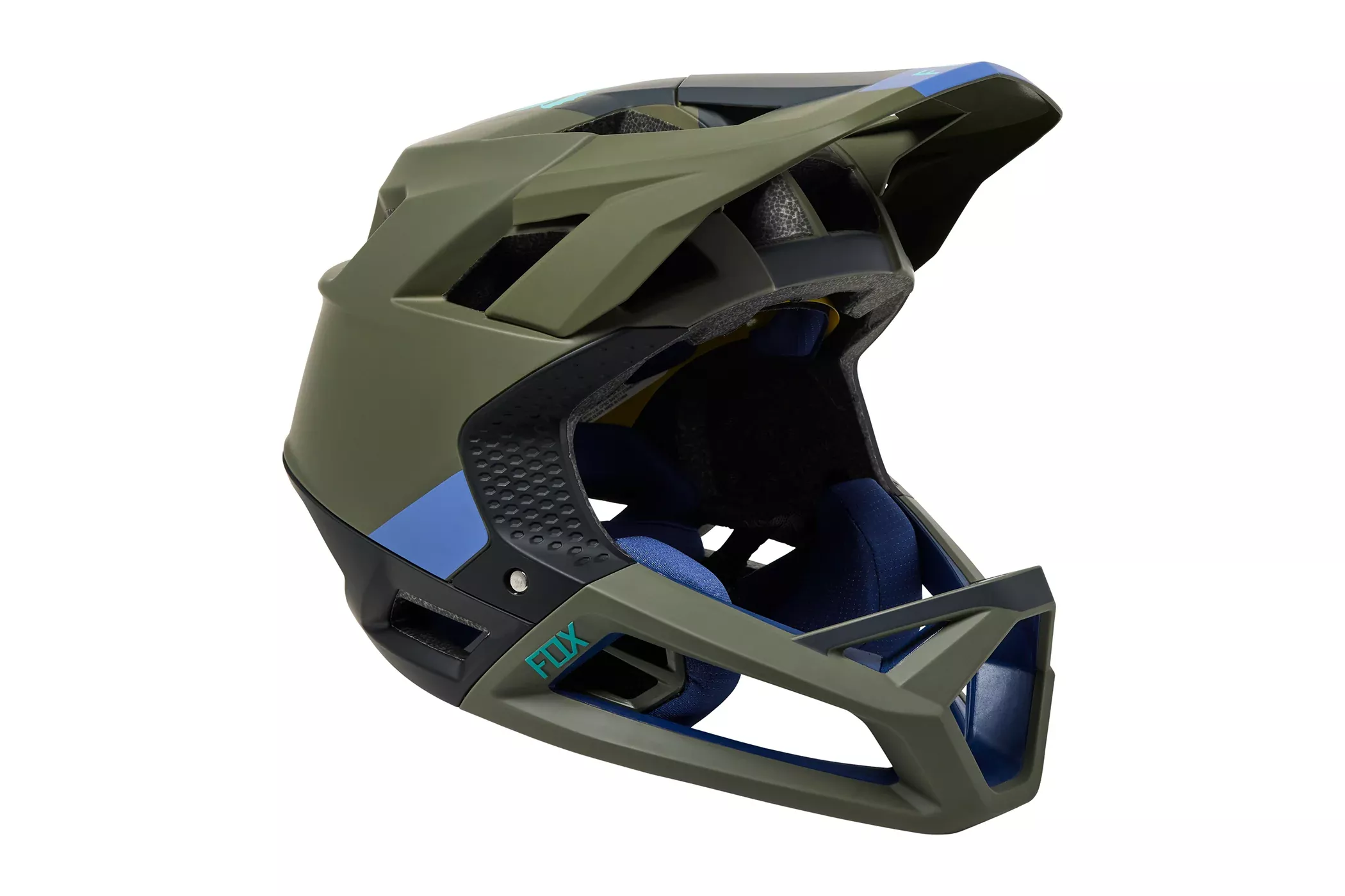 Fox Racing Proframe Bike Helmet Blocked Olive Green