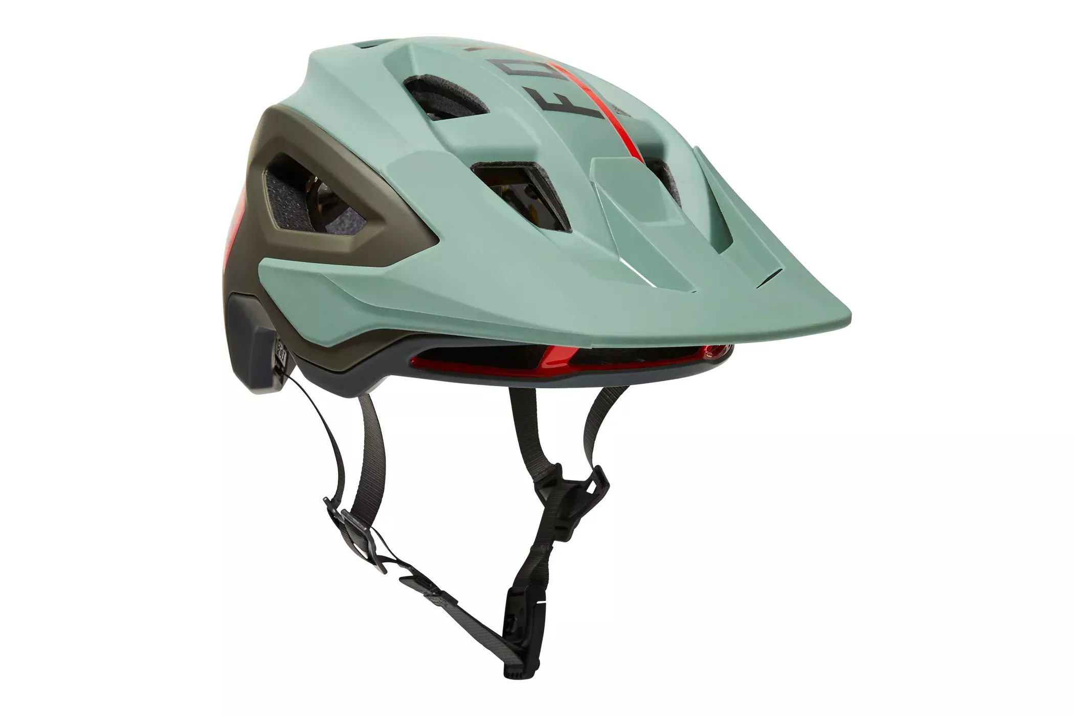 Fox Racing Speedframe Pro Bike Helmet Blocked Eucalyptus