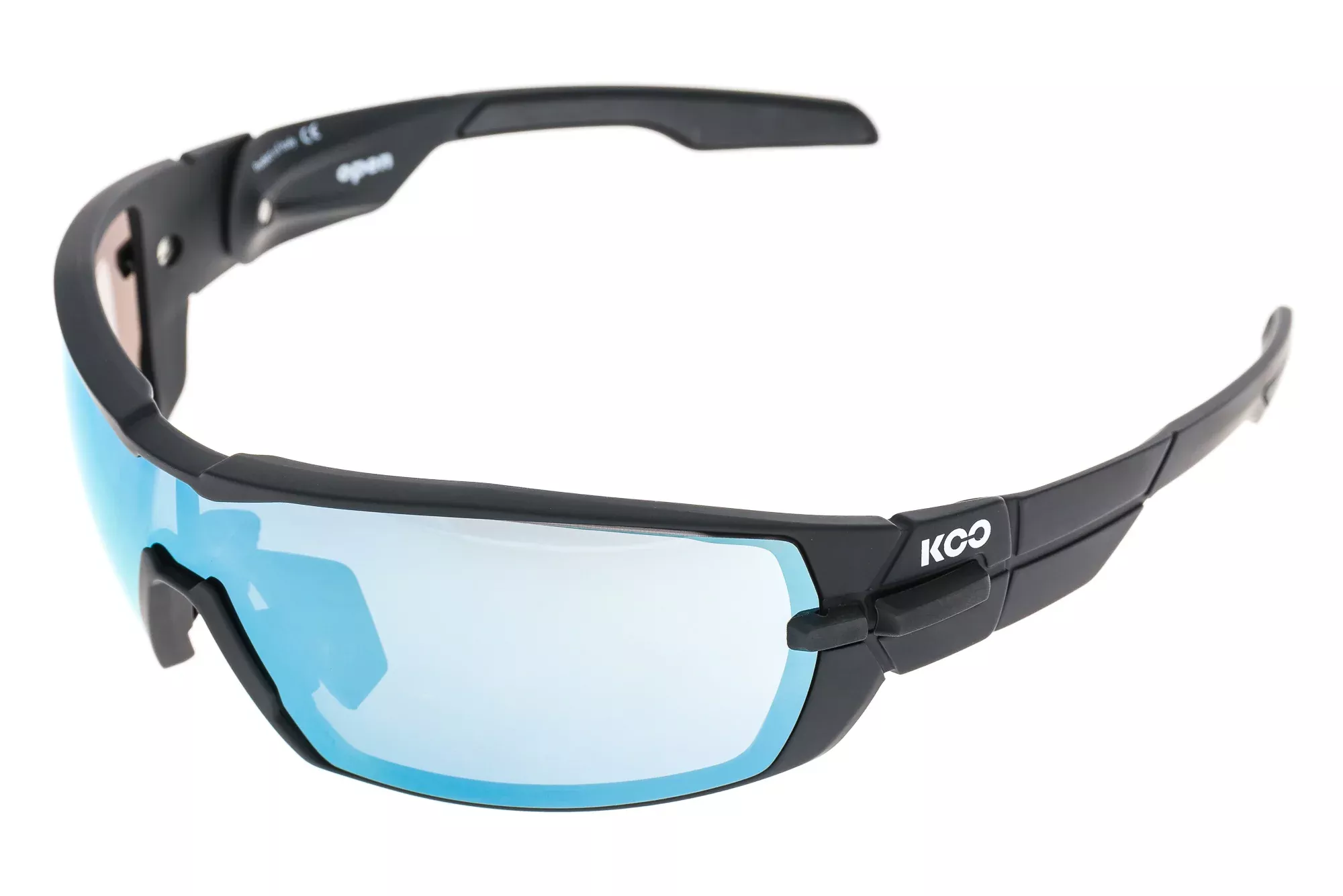 KOO Open Sunglasses Matte Black Frame Superblue & Clear Lenses