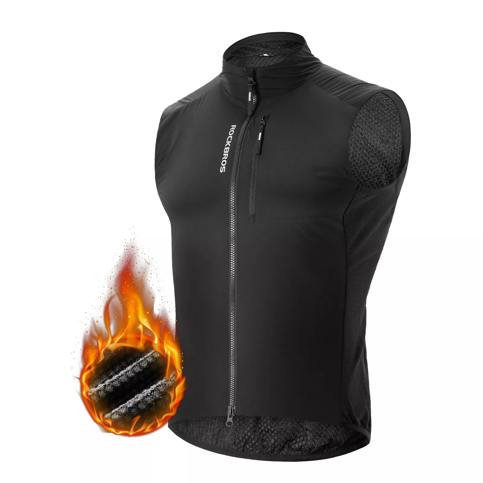 Packable Thermal Cycling Vest Fleece-Lined Sleeveless