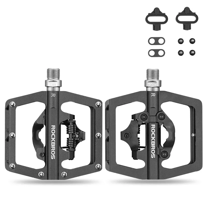 ROCKBROS Multi-Function Clipless Flat Bike Pedals in Black (Pair)