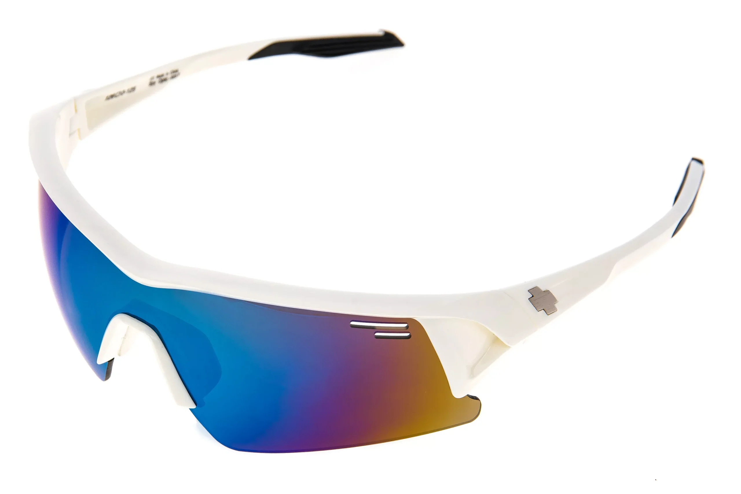 SPY Screw Over Sunglasses Polished White Frame Bronze w/ Blue Spectra Lens