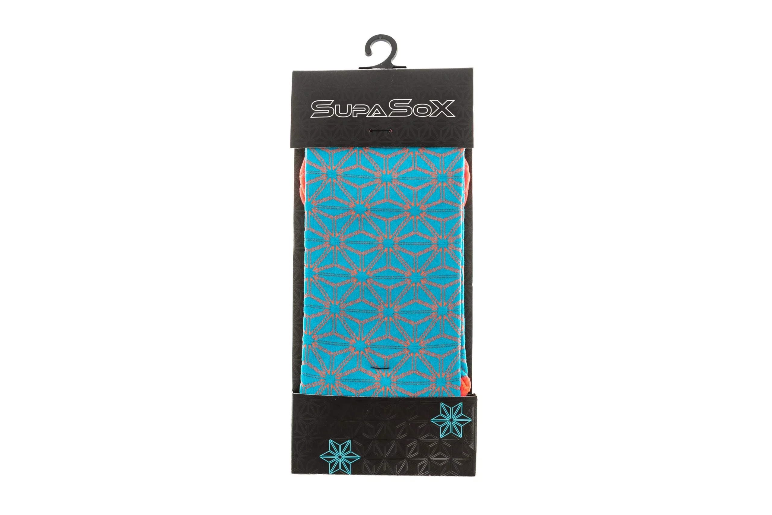 Supacaz SupaSox Asanoha Neon Blue & Coral S/M