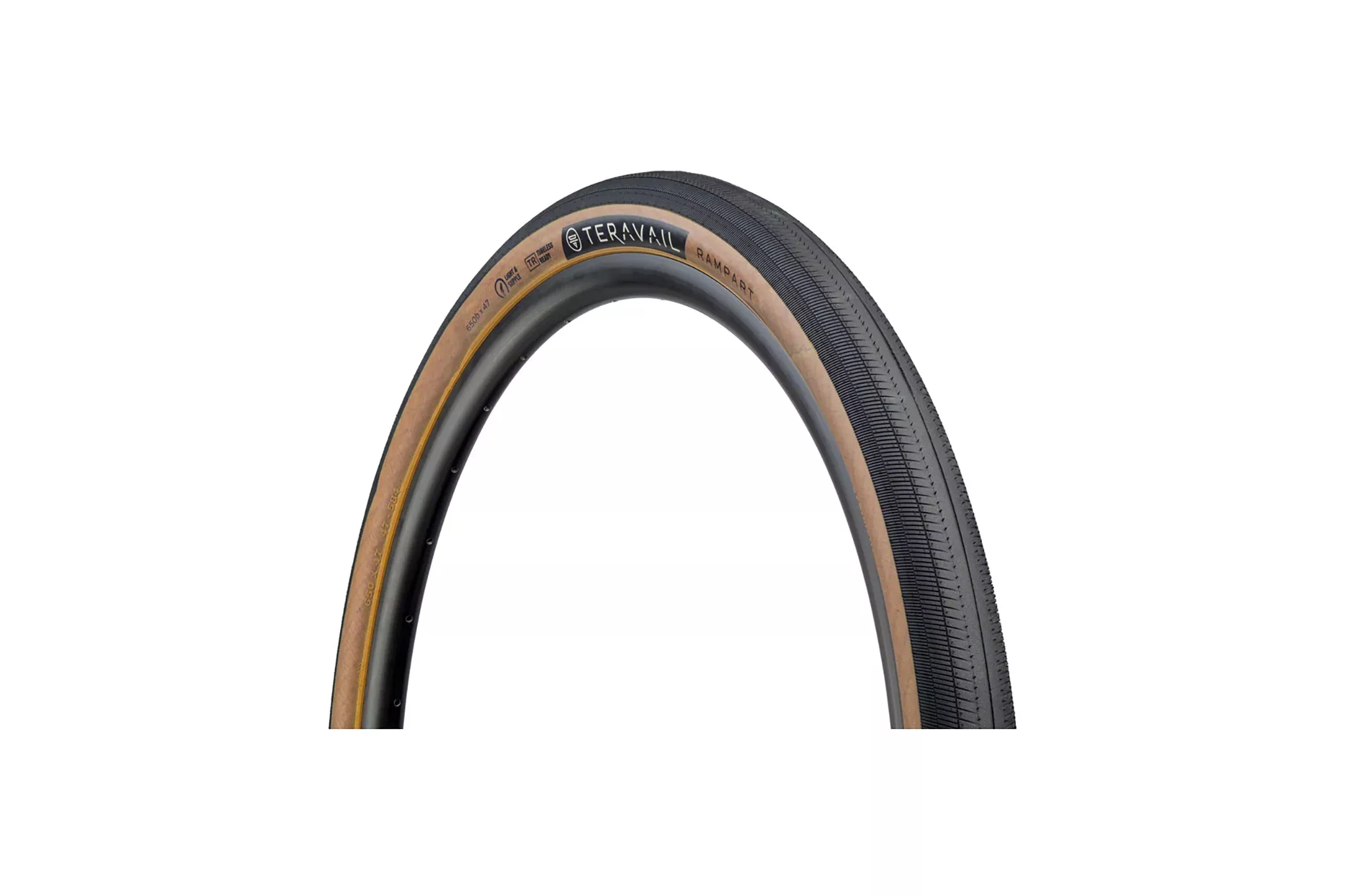 Teravail Rampart Tire 650b x 47mm Tubeless Light and Supple Fast Compound Tan